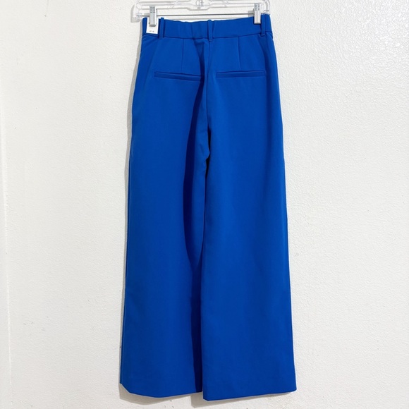 NWT Abercrombie & Fitch Sloane Tailored Wide Leg Trouser Pant in Blue - Picture 2 of 7